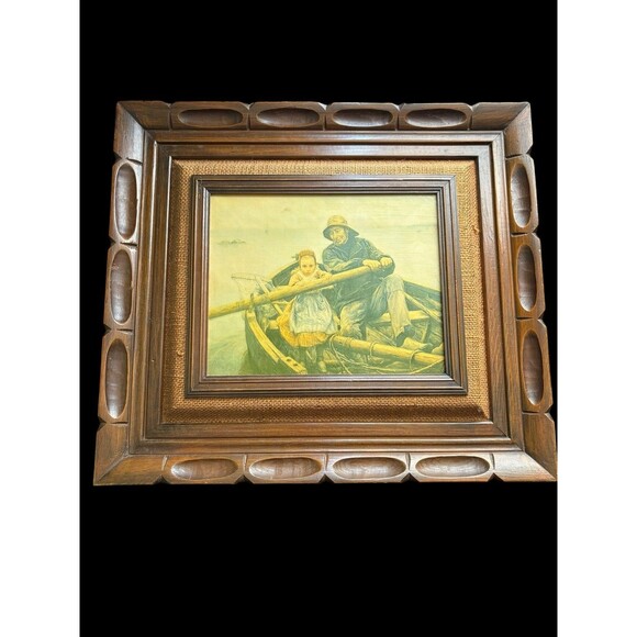 Other - The Helping Hand Emile Renouf VTG Condition Print Custom Framed 18x16”